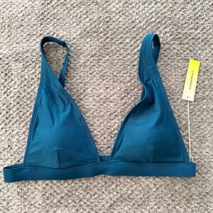 Summersalt The Plunge Bikini Swim Top in SEAWEED Blue Womens 8 New